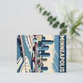 Minneapolis Winter Cityscape Briefkaart (Staand voorkant)