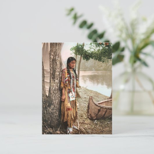 Minnehaha 1897  Native American Hiawatha Briefkaart (Staand voorkant)