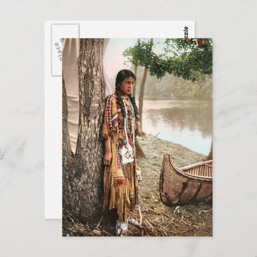 Minnehaha 1897  Native American Hiawatha Briefkaart (Voorkant / Achterkant)