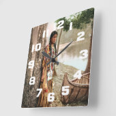 Minnehaha 1897 Native American Hiawatha  Vierkante Klok (Hoek)