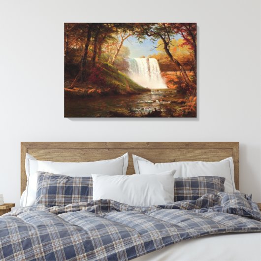 Minnehaha Falls, kunstwerk van Albert Bierstadt Canvas Afdruk (Insitu (Slaapkamer))