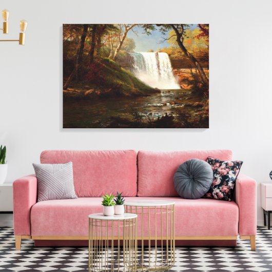 Minnehaha Herfsten, Albert Bierstadt kunstwerk Canvas Afdruk (Insitu (Woonkamer))
