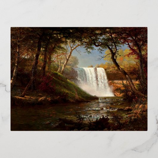 Minnehaha-Herfsten van Albert Bierstadt Folie Feestdagen Briefkaart (Voorkant)