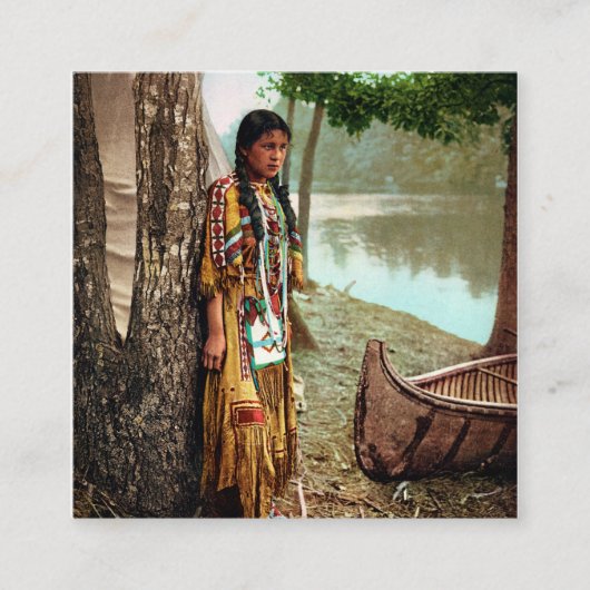 Minnehaha - Native American Hiawatha 1904 Vierkante Visitekaartje (Voorkant)