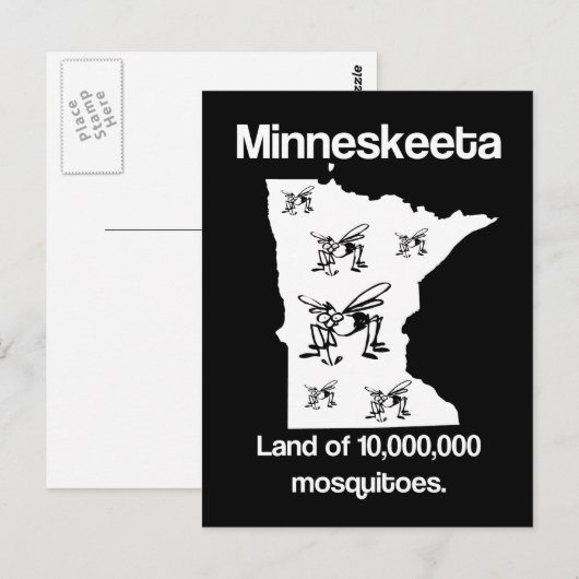 Minneskeeta Land of Mosquitoes Funny MN Briefkaart (Voorkant / Achterkant)