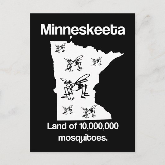 Minneskeeta Land of Mosquitoes Funny MN Briefkaart (Voorkant)
