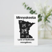 Minneskeeta Land of Mosquitoes Funny MN Briefkaart (Staand voorkant)