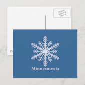 Minnesnowta Blue Snowflake Briefkaart (Voorkant / Achterkant)