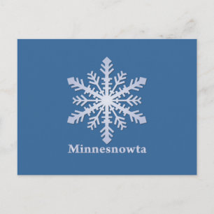 Minnesnowta Blue Snowflake Briefkaart