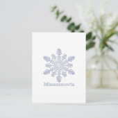 Minnesnowta Blue Snowflake Briefkaart (Staand voorkant)