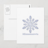 Minnesnowta Blue Snowflake Briefkaart (Voorkant / Achterkant)