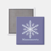 Minnesnowta Blue Snowflake Magneet (Voorkant / Achterkant)