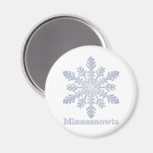 Minnesnowta Blue Snowflake Magneet (Voorkant / Achterkant)