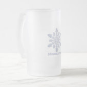 Minnesnowta Blue Snowflake Matglas Bierpul (Voorkant links)
