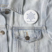 Minnesnowta Blue Snowflake Ronde Button 5,7 Cm (In situ)
