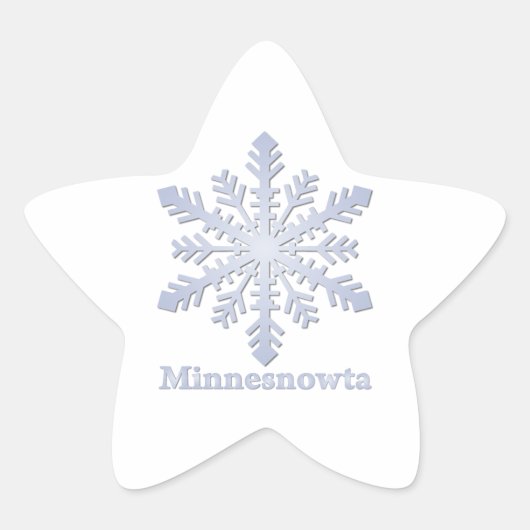 Minnesnowta Blue Snowflake Ster Sticker (Voorkant)