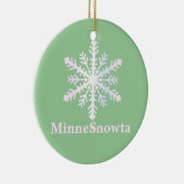 MinneSnowta met Snowflake Keramisch Ornament (Rechts)
