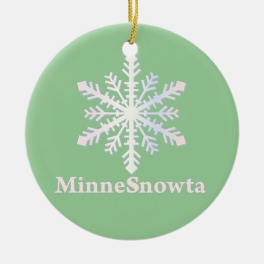 MinneSnowta met Snowflake Keramisch Ornament (Voorkant)