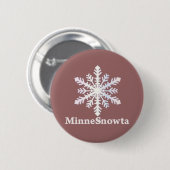 MinneSnowta met Snowflake Ronde Button 5,7 Cm (Voorkant /achterkant)