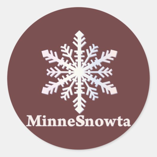 MinneSnowta met Snowflake Ronde Sticker (Voorkant)