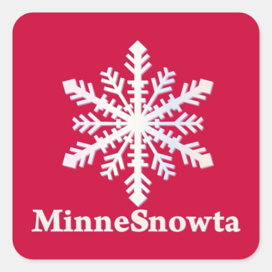 MinneSnowta met Snowflake Vierkante Sticker (Voorkant)