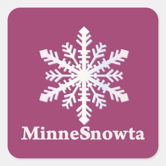 MinneSnowta met Snowflake Vierkante Sticker (Voorkant)