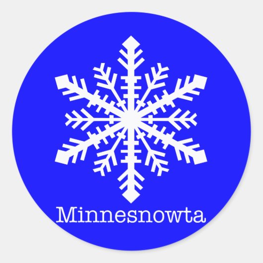 Minnesnowta Snowflake Ronde Sticker (Voorkant)