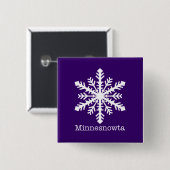 Minnesnowta Snowflake Vierkante Button 5,1 Cm (Voorkant /achterkant)