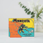 Minnesota 10.000 Meren Ansichtkaart Briefkaart (Staand voorkant)