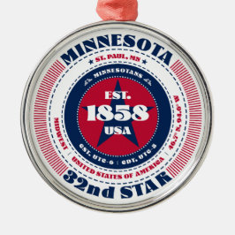 Minnesota 32e staat kerstversiering metalen ornament
