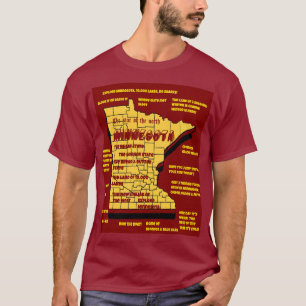 Minnesota 3d kaart ontwerp t-shirt