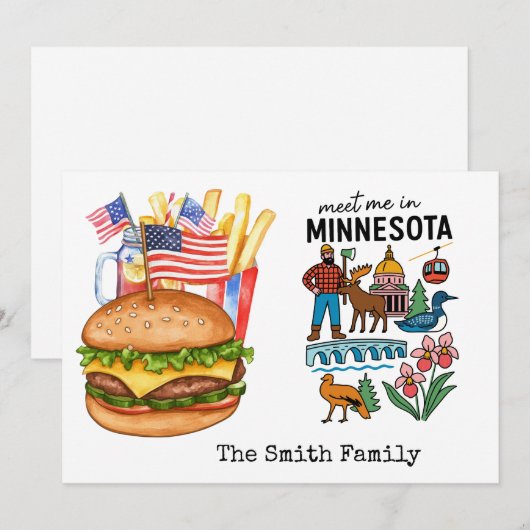 Minnesota 4 juli Viering onafhankelijkheidsdag Kaart (Voorkant / Achterkant)