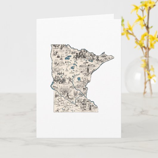 Minnesota Afbeelding Kaart Grote Groeten (Gele Bloem)