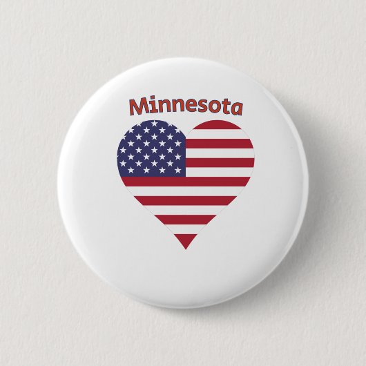 Minnesota American Flag Heart Ronde Button 5,7 Cm (Voorkant)