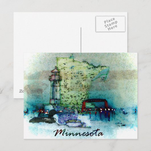 Minnesota Ansichtkaart Briefkaart (Voorkant / Achterkant)