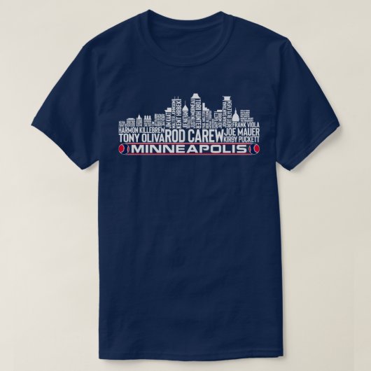 Minnesota Baseball Team All Time Legends Minneapol T-shirt (Design voorkant)