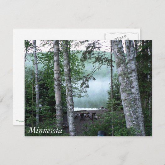 Minnesota bij het Briefkaart van het meer (Voorkant / Achterkant)