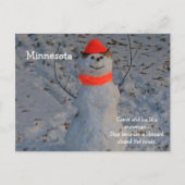 Minnesota "Build a Snowman"-postkaart Briefkaart (Voorkant)