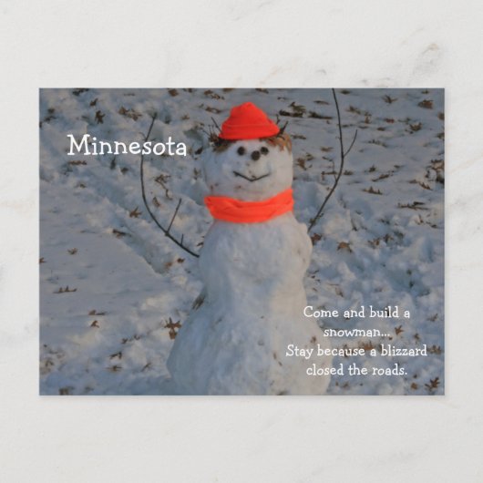 Minnesota "Build a Snowman"-postkaart Briefkaart (Voorkant)