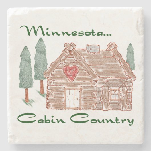Minnesota Cabin Land Stenen Onderzetter (Voorkant)