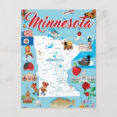 Minnesota Cartoon Map Briefkaart (Voorkant)