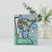 Minnesota Cartoon Map Briefkaart (Staand voorkant)