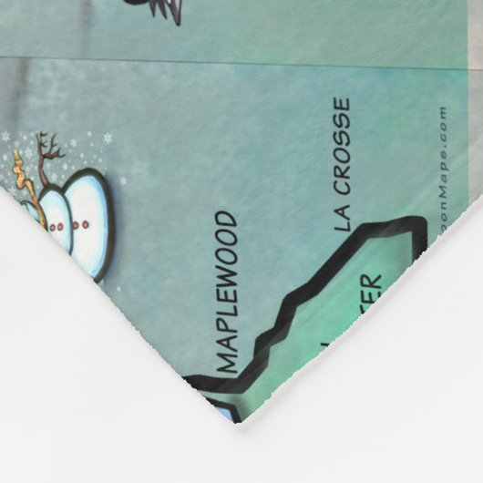 Minnesota Cartoon Map Fleece Deken (Hoek)
