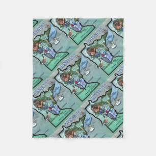 Minnesota Cartoon Map Fleece Deken