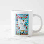 Minnesota Cartoon Map Grote Koffiekop (Rechts)