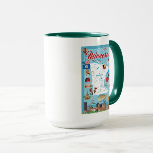 Minnesota Cartoon Map Mok (Voorkant rechts)