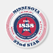 Minnesota Circle Typography Souvenir Magnet (Voorkant)