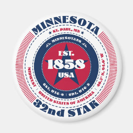 Minnesota Circle Typography Souvenir Magnet