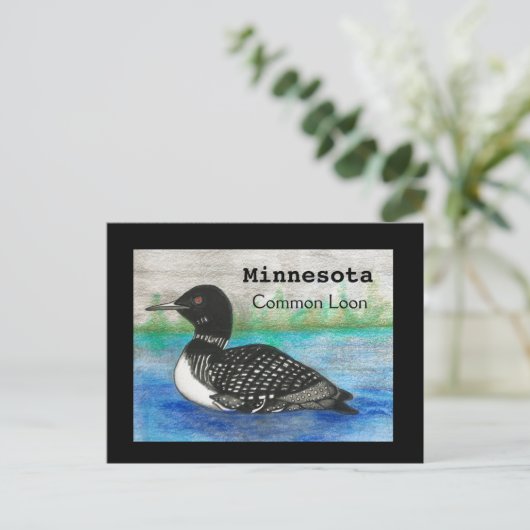 Minnesota Common Loon State Bird Briefkaart (Staand voorkant)
