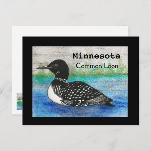 Minnesota Common Loon State Bird Briefkaart (Voorkant / Achterkant)